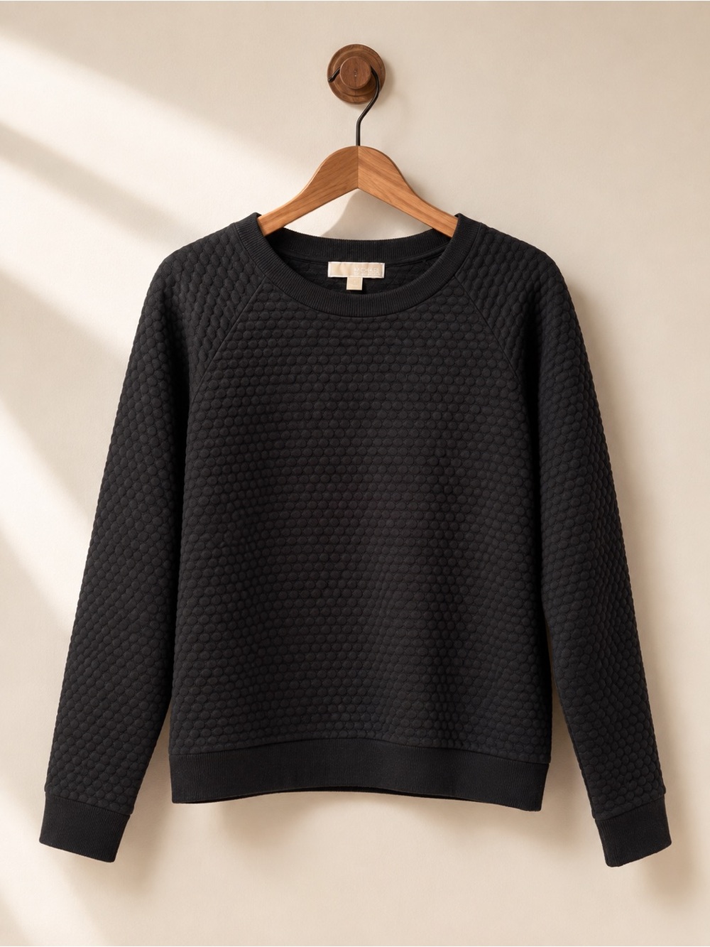 Michael Kors Black Textured Crewneck Sweatshirt